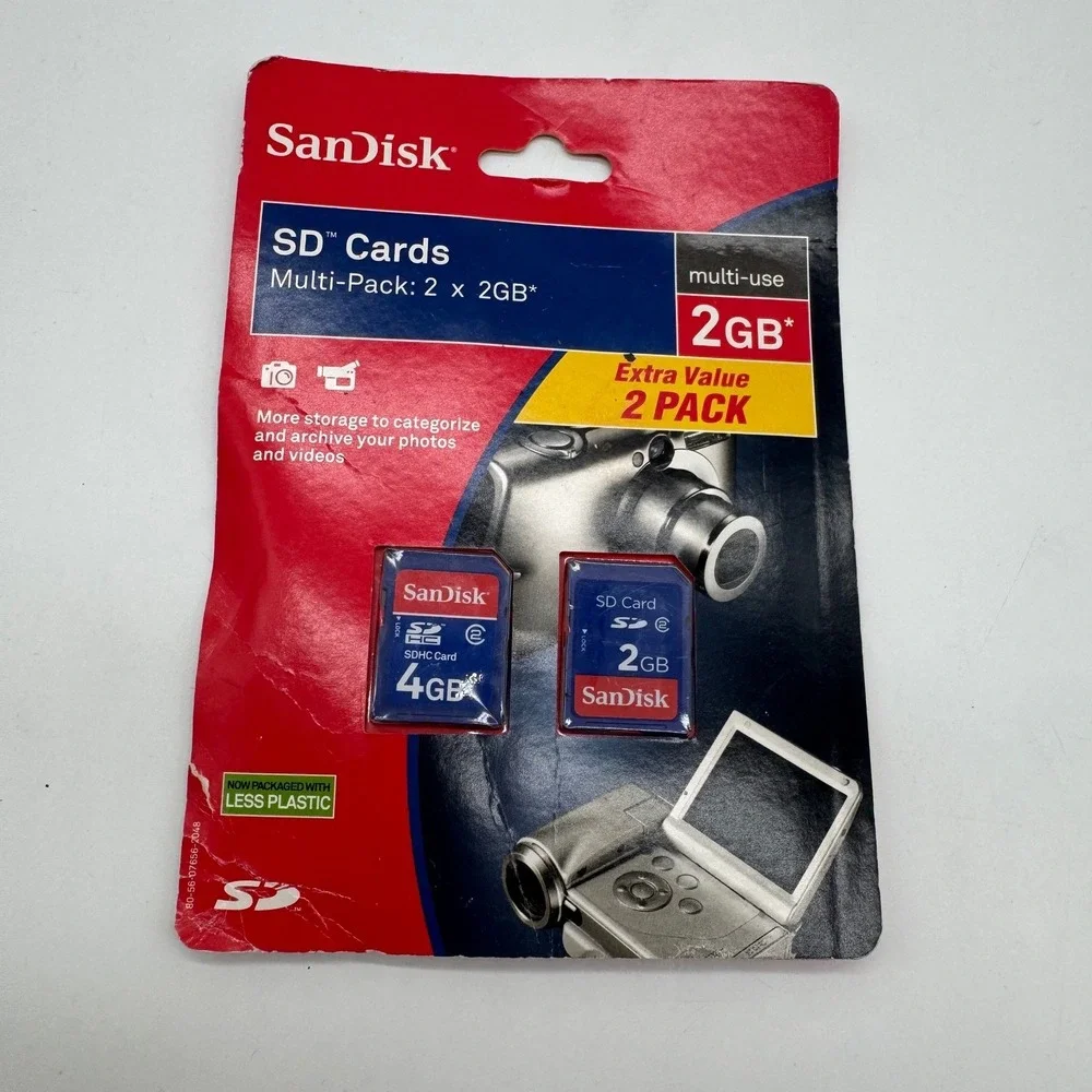 SanDisk SD Cards Multi-Pack 2GB and 4GB SDHC Memory Cards 2 Pack SDSDB2-2048-A11